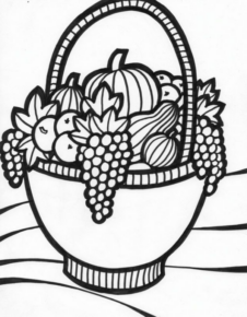 Disegno di cesto di frutta da stampare e colorare 44