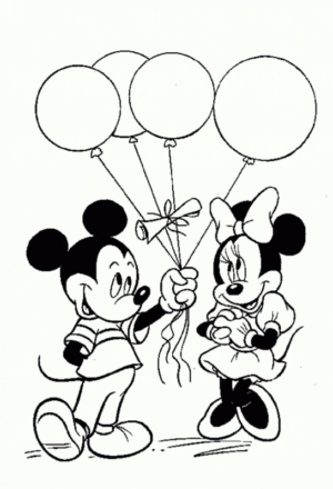 Disegno di Minni e Topolino da stampare e colorare Disegno di Minni e Topolino da stampare e colorare