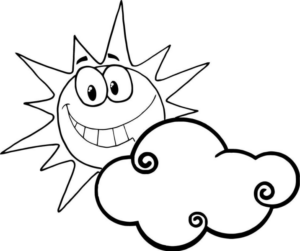 Disegno di sole da stampare e colorare