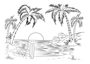 Disegno di paesaggio da stampare e colorare 50