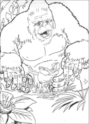 Disegno di King Kong da stampare e colorare