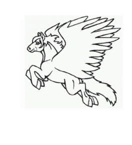 Disegno di cavallo alato da stampare e colorare 12