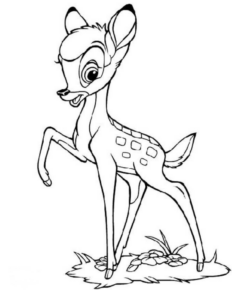 Disegno di Bambi da stampare e colorare 64