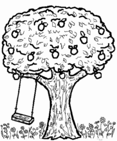Disegno di albero da frutta da stampare e colorare 6