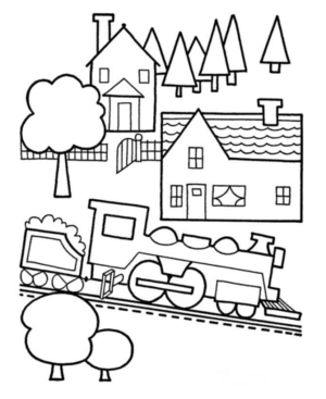 Disegno di treno da stampare e colorare 7