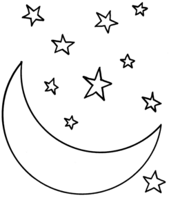 Disegno di luna da stampare e colorare 24