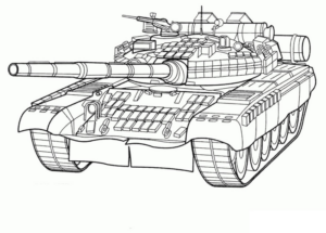 Disegno di carro armato da stampare e colorare 23