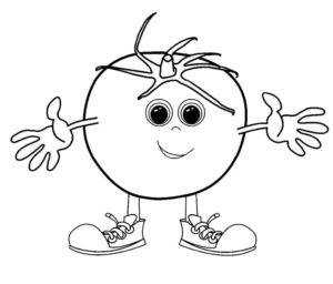 Disegno di pomodoro da stampare e colorare 6