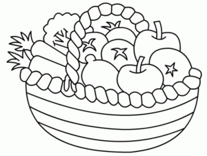 Disegno di cesto di frutta da stampare e colorare 6
