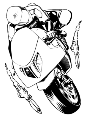 Disegno di moto da stampare e colorare 56