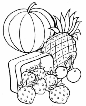 Disegno di cesto di frutta da stampare e colorare 54