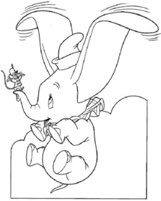 Disegno di Dumbo da stampare e colorare 9
