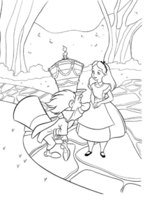Disegno di Alice nel paese delle meraviglie da stampare e colorare 51