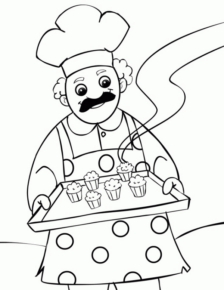 Disegno di cuoco da stampare e colorare 15