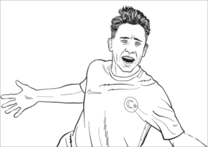 Disegno di calciatore professionista da stampare e colorare 16
