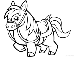 Disegno di cavallo da stampare e colorare 123