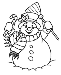 Disegno di pupazzo di neve da stampare e colorare 104