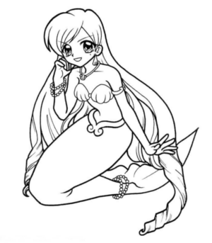 Disegno di sirena da stampare e colorare 4