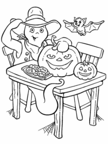 Disegno di zucca di Halloween da stampare e colorare 9