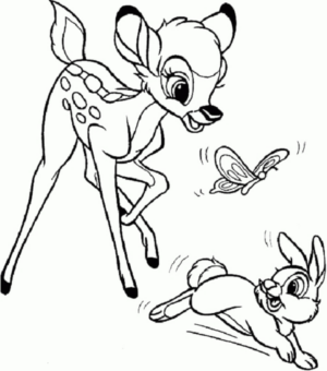 Disegno di Bambi da stampare e colorare 9