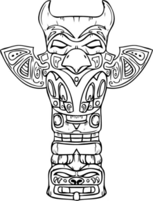 Disegno di totem indiano da stampare e colorare