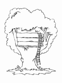 Disegno di casa sull’albero da stampare e colorare 12 Disegno di casa sull’albero da stampare e colorare 12