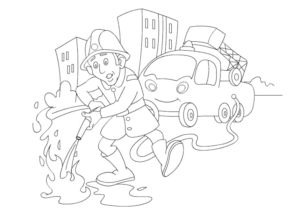 Disegno di pompiere da stampare e colorare 52