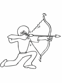 Disegno di tiro con l’arco da stampare e colorare 1