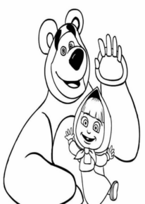 Disegno di Masha e Orso da stampare e colorare 130 Disegno di Masha e Orso da stampare e colorare 130