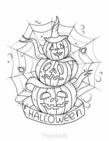 Disegno di zucca di Halloween da stampare e colorare 194