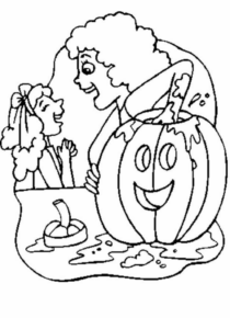 Disegno di zucca di Halloween da stampare e colorare 10