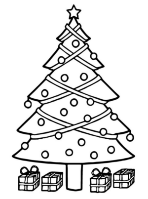 Disegno di albero di Natale da stampare e colorare 83 Disegno di albero di Natale da stampare e colorare 83