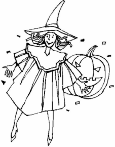Disegno di bambino ad Halloween da stampare e colorare 42