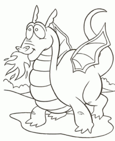 Disegno di dragone da stampare e colorare 166