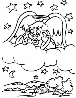 Disegno di angelo da stampare e colorare 75