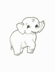 Disegno di elefante da stampare e colorare 134