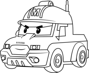 Disegno di Robocar da stampare e colorare 8