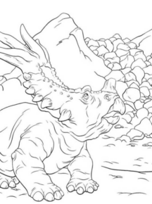 Disegno di Triceratopo da stampare e colorare 5
