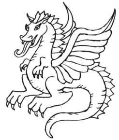 Disegno di dragone da stampare e colorare 87