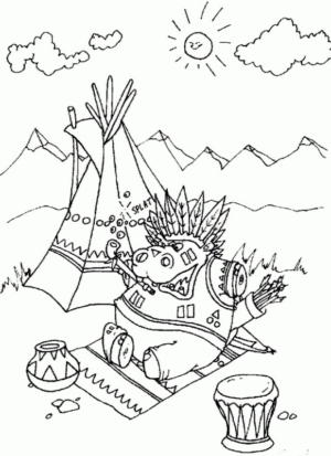 Disegno di Indiani d’America da stampare e colorare 35
