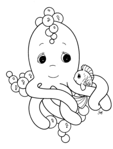 Disegno di polpo da stampare e colorare 1