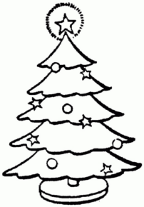 Disegno di albero di Natale da stampare e colorare 1 Disegno di albero di Natale da stampare e colorare 1