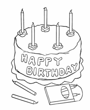 Disegno di compleanno da stampare e colorare 18