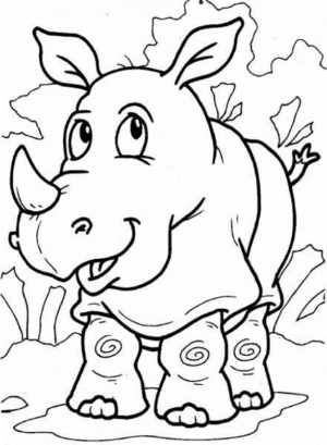 Disegno di rinoceronte da stampare e colorare 29