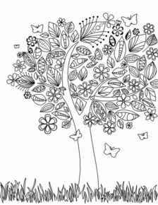 Disegno di albero da stampare e colorare 39