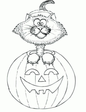Disegno di gatto di halloween da stampare e colorare 26 Disegno di gatto di halloween da stampare e colorare 26