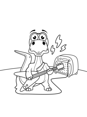Disegno di Dino da stampare e colorare 7