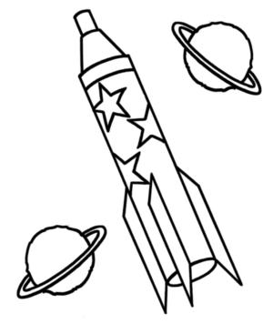 Disegno di astronave da stampare e colorare