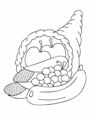 Disegno di cesto di frutta da stampare e colorare 46