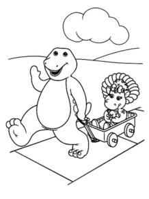 Disegno di Barney il dinosauro da stampare e colorare 15